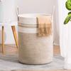 Cesta de Almacenamiento Grande Tejida con Hilo de Algodón, Cesta Miscelánea, Cesto para Ropa Sucia, Cesta para Almacenar Juguetes para Niños, Cesta de Almacenamiento