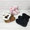 Botas de nieve para niños, unisex, forradas de polar, botas cortas, zapatos de algodón grandes, antideslizantes, de suela blanda, altura hasta la mitad de la pantorrilla, transpirables y cálidas, botas de algodón