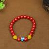 Pulsera de Cinabrio Natural de Nuevo Estilo Hecha a Mano con Cuentas de Alta Gama Pulsera de Arena Dorada Púrpura para Mujer Joyería de Estilo Retro Chino Nuevo
