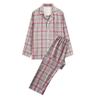 Ropa de casa pijama de franela de algodón de doble hilo estilo japonés para mujer, algodón puro, transmisión en vivo, pijama de pareja para otoño e invierno