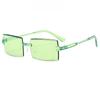 Nuevas Gafas de Sol Sin Marco de Moda Transfronteriza Europeas y Americanas Personalizadas Modernas Populares en Internet Sesión de Fotos Callejera Protector Solar Gafas de Sol Versátiles