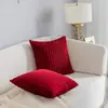 Funda de almohada de terciopelo a rayas de color sólido simple, funda de almohada, almohada de cama, cojín de almohada para sofá, dormitorio