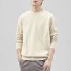 Suéter de punto con cuello redondo Lyocell Tencel para hombre, temporada de otoño e invierno, engrosado, holgado, de manga larga, cálida camiseta básica
