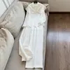 2026 Novo Estilo Xale de Camisa Fluido + Calça Wide Leg Conjunto de Duas Peças para Mulheres Atacado H03Etz808