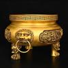 Incensário de Bronze com Dois Dragões Brincando com uma Pérola, Decoração para Casa para Sala de Estar, Tigela Tesouro Duplo Dragão Estilo Chinês para Interior para Atrair Riqueza