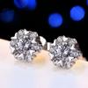 Aretes de Moissanita S925 Un Quilate Clásicos Seis Garras Simples Aretes con Incrustaciones Certificado de Circonita Astas Cabeza de Toro ¿Tienes?