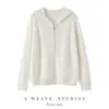 Cárdigan con capucha grueso para mujer Otoño Invierno 100% Cachemir Bolsillo Doble Sudadera con Cremallera Holgada Suéter de Punto Base