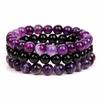 Europa e Estados Unidos venda quente transfronteiriça pulseira masculina de contas de pedra natural de 8mm pulseira combinada de pedra ágata de cristal em pó pulseira feminina