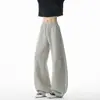 Pantalones de chándal de estilo retro americano de moda con bolsillos de parche y diseño único para adolescentes, holgados y casuales