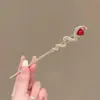 Accesorios de Año Nuevo, Lazos Festivos para el Cabello, Diademas Exquisitas, Tocados, Serie Roja de Otoño e Invierno, Pinzas para el Cabello Estilo Chino, Pasadores para el Cabello de Mujer, Adornos para el Cabello