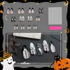 24 Peças de Halloween Fantasma Aranha Gotas de Sangue Gato Olho Escuro Unhas Portáteis Patch de Nail Art Elegante Prontos para Venda