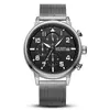 Nuevo en stock Megir cronógrafo multifuncional para hombre impermeable banda de acero deportivo reloj de cuarzo 2157