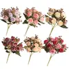 Flores Artificiais 10 Cabeças Rosa Anna Casamento Acessórios de Casamento Buquê Decoração de Mesa de Casa Adereços de Fotografia