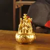 Nuevo cuenco del tesoro zodiacal tres en uno color oro arena, un cuenco del tesoro giratorio de la suerte, figura del zodíaco, decoración de escritorio y artesanía