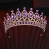 Color Novia Pedrería Barroco Europeo y Americano Diamante Princesa Mujer Corona Redonda Accesorios para el Cabello Accesorios de Corona para Vestido de Novia Mujer