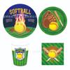 Mm150 Pelota Deportiva de Softbol Hockey Niño Cumpleaños Vajilla para 8 Personas Juego de 4 Piezas Platos de Papel Servilletas de Papel Vasos de Papel