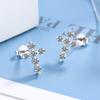 Pendientes de accesorios de moda europeos y americanos, pendientes de circonitas vintage japonesas y coreanas que combinan con todo, pendientes de cruz de diamantes de plata de ley S925