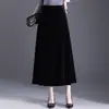 Falda satinada de talle alto y caída para mujer, nuevo estilo otoño 2026, elegante y estiliza, de longitud media, falda línea A que cubre la cadera