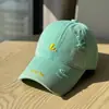 Gorra de Béisbol Bordada Desgastada de Alta Calidad para Mujer, Primavera y Verano, Simple y Versátil, Color Azul Talla L, Circunferencia de Cabeza Grande, Gorra de Pico de Pato de Moda