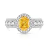 Venta caliente de transmisión en vivo: Anillo de Lujo con Forma de Huevo para Mujer con Diamante de Alto Carbono Súper Brillante y Corte Iridiscente. Disponible para dropshipping