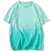 Camiseta Masculina de Manga Curta Degradê Verão 2026 Nova Marca Tendência Gola Redonda Solta Algodão Puro Casual Meia Manga Camiseta Masculina