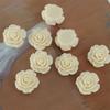 Accesorios de resina de camelia beige retro para chica, hechos a mano, funda para teléfono, pendientes y aretes, material de joyería, bolsa