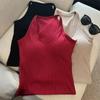 Top de tubo con escote colgante, espalda hermosa, color liso, copa fija y almohadilla para el pecho, cómodo chaleco combinable para mujer.
