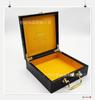 Stock Disponible, Logo Personalizable, Caja de Regalo Negra Gruesa tipo Almeja, Caja de Empaque con Patrón de Cocodrilo, Caja para Cinturón, Caja de Madera, Caja de Regalo de Lujo Ligero