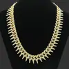 Estilo popular caliente europeo y americano punk hip-hop con taladro para hombre cadena cubana collar personalidad púas exagerado collar Chao