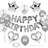 Nuevo Set de Pancarta de Letras con Globos de Feliz Cumpleaños Globos de Papel de Aluminio Suministros de Decoración de Cumpleaños Venta al por Mayor Transfronteriza