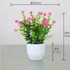 Decoración de Planta Verde Artificial Planta Pequeña en Maceta Flor de Plástico Flor Falsa Juego de Arreglo de Flores Artificiales Decoración de Bonsái Arreglo de Flores para el Hogar Planta en Maceta