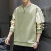 Suéter de cuello redondo para hombre, nuevo de primavera 2024, estilo Hong Kong, moda juvenil casual, combinación de colores, top deportivo holgado