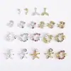 Estrela-do-mar Pérola Arte para Unhas Joia de Diamante Novo Estilo Oceano Golfinho Estéreo Cauda de Sereia DIY Liga de Zinco Acessórios para Arte de Unhas