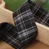 Cinta de encaje a cuadros con bloques de color estilo academia Lazo hecho a mano DIY Accesorio para el cabello Lolita Correa decorativa para ropa, zapatos y sombreros
