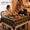 Toalha de mesa com babados atmosfera de Natal Temu transfronteiriça toalha de mesa estilo country americano decoração de casa de temporada gato voando