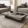 Mesa de Centro Cuadrada de Pizarra Colgante Estilo Minimalista Italiano de Lujo Ligero Mármol Marrón Veneciano para Uso Doméstico en la Sala de Estar