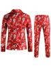 Traje Nuevo Estampado de Exportación 2025 Traje Transfronterizo Europeo y Americano Traje Traje Navideño de Halloween Talla Europea Ropa de Hombre