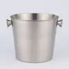 Cubo de hielo engrosado de acero inoxidable 304, diseño de una sola pieza con doble asa, cubo de cubitos de hielo comercial para fiestas y enfriamiento de cócteles