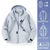 Chaqueta cortavientos e impermeable, ropa de montañismo para exteriores de otoño e invierno, nueva chaqueta interior desmontable tres en uno para hombre