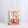 Bolsa de Regalo Navideña de Comercio Exterior Caricatura Hombre de Jengibre Bolso de Mano Bolsa de Compras Impresa Bolsa de Papel Kraft Fiesta Regalo