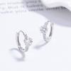 Brincos de Ouro Sterling 925 com Fileira de Estrelas e Diamantes Design de Personalidade Feminina Argola de Orelha Estrela Maré Joia de Orelha Elegante Avançada