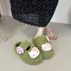 Pantuflas de Peluche Lindas y Modernas de Hello Kitty para Mujer, Pantuflas Cerradas Cálidas de Medio Uso para Otoño e Invierno