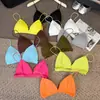 Dopamina Chica Picante Delgado Triángulo Taza Camisola Mujer Verano Nuevo Bikini Bra de Playa Top Corto Fluorescente