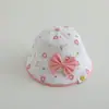 Sombrero de Pescador Kawaii de Donut para Niños Comercio Exterior Dulce Lazo Sombrero de Cubo para Niñas 1-3 Años Nuevo Sombrero de Protección Solar