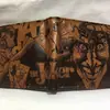 Mercadorias de Herói: Carteira Joker em Couro PU Embossado, Porta-Moedas Personalizado da Moda, Carteira com Urso Preto e Branco Embossado
