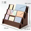 Estante de madera para almacenamiento de joyas transfronterizo, estante de almacenamiento tipo escalera de tarjetas, soporte de exhibición para transmisión en vivo, estante de madera para almacenamiento de tarjetas de felicitación