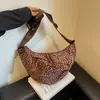 Bolsa de Lona Estampada de Leopardo Vintage para Mulheres 2026 Nova Bolsa de Ombro de Grande Capacidade Moda para o Dia a Dia Versátil Bolsa Transversal Dumpling