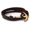 Pulseira Europeia e Americana Popular de Couro Gancho de Peixe Âncora Pulseira da Moda Aliexpress Venda Quente Requintada Tendência