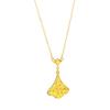 Tienda de Oro Mismo Estilo Arena Dorada Hielo Triturado Brillante Hoja de Ginkgo Colgante Collar Retro Exquisito Gama Alta Clavícula Al por Mayor