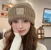 Gorro de Lana de Invierno con Forro de Polar para Mujer, Gorro de Punto Cálido, Engrosado, Blanco Invierno, Moda Femenina Versátil, Gorro de Doble Capa con Protección para los Oídos